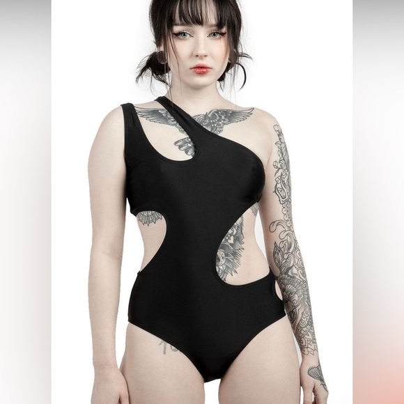 Disturbia asymmetrical cutout one piece swimsuit - Picture 1 of 8